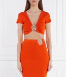 Топ Patrizia Pepe Cropped Fit, оранжевый - фото