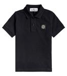 Рубашка-поло compass из хлопкового пике Stone Island Junior, синий - фото