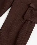 Девочковые вельветовые брюки карго с эластичным поясом Boboli, коричневый - фото 4
