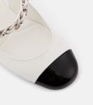 Лаковые туфли-лодочки на ремешке Miu Miu, Bianco+Nero - фото 5