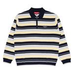 Поло Supreme Stripe Zip Long-Sleeve Polo, Navy - фото