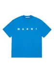 Футболка с логотипом Marni Kids, синий - фото