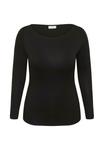 Топ Kaffe Curve KCYIKA LS BOATNECK T-SHIRT, Black Deep/Mottled Black - фото 5