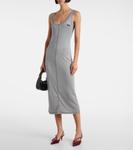 Трикотажное шелковое платье миди Miu Miu, Grigio - фото 6