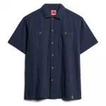 Рубашка с коротким рукавом Superdry Merchant Textured, синий - фото