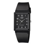 Часы CASIO Quartz Waterproof Mens Black Analog, черный - фото