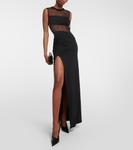 Платье макси из сетки и джерси Nensi Dojaka, черный - фото 2