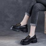 Devanro Коричнево-черные женские лоферы, цвет Black - фото 3