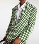 Клетчатый однобортный пиджак Dries Van Noten, зеленый - фото 4