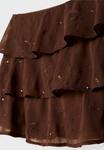 Юбка Stradivarius EMBROIDERED WITH RUFFLES, Dark Brown - фото 7
