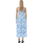 GANNI Платье плиссированное с цветочным принтом, синее - фото 6