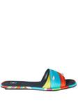 Вкусные разноцветные сандалии PUCCI, синие - фото