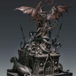 Статуэтка batman throne, deluxe version 1/4 полная фигура deluxe version статуэтки 92cm QueenStudios - фото 3