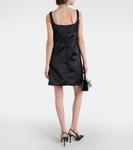 Атласное мини-платье с вырезами Nina Ricci, черный - фото 3