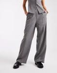 Широкие брюки серого цвета Miss Selfridge - фото 4
