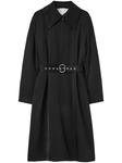Jil Sander тренчкот с поясом, черный - фото