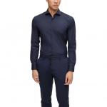 Boss Spread Collar Poplin рубашка HUGO BOSS, темно-синий - фото 6