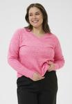 Джемпер Kaffe Curve V-NECK, Pink Power Melange/Pink - фото