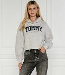 Толстовка женская Tommy Jeans короткая с логотипом, серый - фото 3