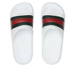 Сандалии Gucci Web Slide Sandal 'White Green Red' - фото 3