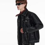 Nerdy Джинсовая куртка унисекс угольная, Charcoal - фото 7