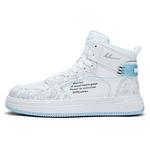 Кроссовки для скейтбординга унисекс высокие серо-голубые WARRIOR белые темно-синие светло-голубые - фото 9