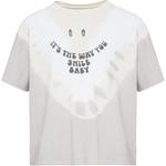 Футболка с принтом MM6 Maison Margiela, серый - фото