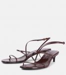 Плетёные кожаные сандалии Loop 35 Khaite, Red Wine - фото 4