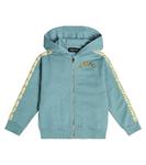 Худи из хлопкового флиса с логотипом Versace, синий - фото