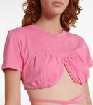 Футболка Baci, хлопковый укороченный топ Jacquemus, Dark Pink - фото 4