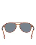 Солнцезащитные очки-авиаторы, 55 мм Persol, синий - фото 2
