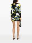 Coperni платье мини с абстрактным принтом, зеленый - фото 4