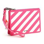 OFF-WHITE Кожаный клатч для маджонга женский розовый - фото 2
