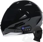 Шлем мотоциклетный Guenzo модульный, черный / фиолетовый - фото