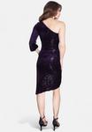 Платье HotSquash ONE-SLEEVED SEQUIN RUCHED , Damson/Dark Purple - фото 3