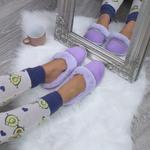 Тапочки на плоском каблуке AJVANI, фиолетовый - фото 5