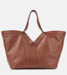 Кожаная сумка-тоут Saint Laurent, Brown - фото