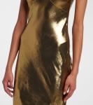 Сатиновое макси-платье Self-Portrait, Gold - фото 5