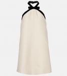 Мини-платье из шерстяного и шелкового крепа с бантом Tom Ford, экрю - фото