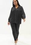 Блуза Yours Clothing Blouse, Black/Anthracite - фото
