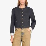 Жакет Sandro на пуговицах со стразами, мультиколор - фото 3