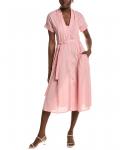 Айпонелли Плиссированное платье-рубашка IPPONELLI, розовый - фото