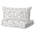 Пододеяльник и наволочка IKEA HÄSTHAGE, 150x200/50x80 см, черный - фото 2