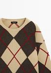 Джемпер Massimo Dutti WITH ARGYLE DETAILING , Camel - фото 10