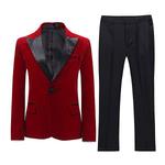 Детский костюм 2 pc velvet slim fit one-button для мальчиков 6-14 лет Cloudstyle, Red - фото