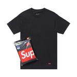 Футболка Supreme x Hanes Tagless Tees (3 Pack) Black, черный - фото