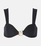 Спиральный топ бикини Same, Faux Suede Black - фото