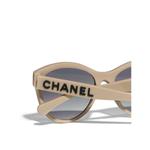 Солнцезащитные очки Pantos-Frame Chanel, бежевый - фото 4