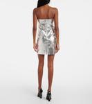 Мини-платье с плетеным металликом Rotate, серебряный - фото 3