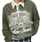 Поло с принтом Acne Studios, зеленый - фото 5